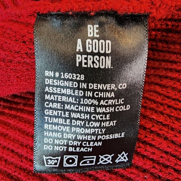 Be A Good Person Mens Small Sweater Spell Out Red White Knit Crewneck - Picture 6 of 7